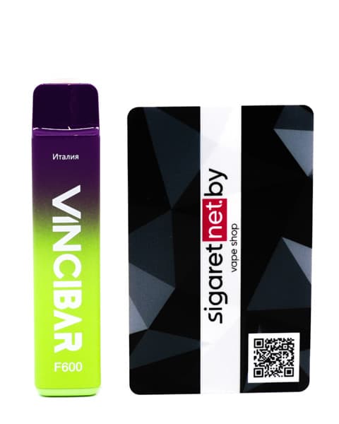 Электронная система курения ( одноразовая ) Vinci Bar F600 - 400 mAh - Ледяной Виноград ( Италия ) ( 2 мл. Крепость 17 ± 3 мг\ мл )
