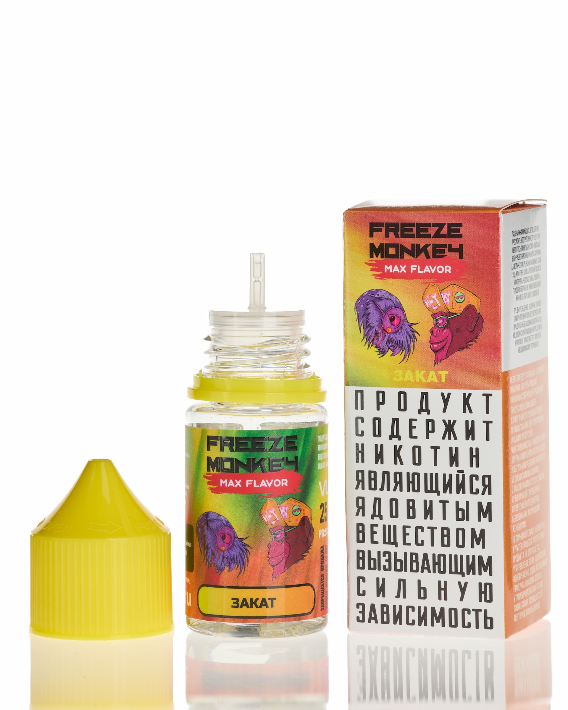 Жидкость Freeze Monkey MAX FLAVOR SALT - Закат 25 мл ( 15 ± 3 мг ) ( Клубника Ананас Лемонграсс )