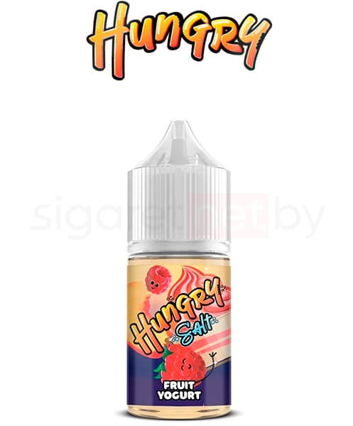 Жидкость HUNGRY SALT - Fruit Yogurt ( Греческий Йогурт с Малиной и Кусочками Нектарина ) 30 мл ( 12 мг )