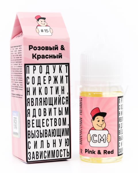 Жидкость CM - #15 Розовый &amp; Красный 30 мл ( 17 ± 3 мг ) ( Пончик с Клубничным Джемом )