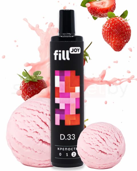 Электронная система курения ( одноразовая ) fill JOY 500 - 400 mAh - Клубничное Мороженое ( D33 ) ( 2 мл. Крепость 17 ± 3 мг\ мл )