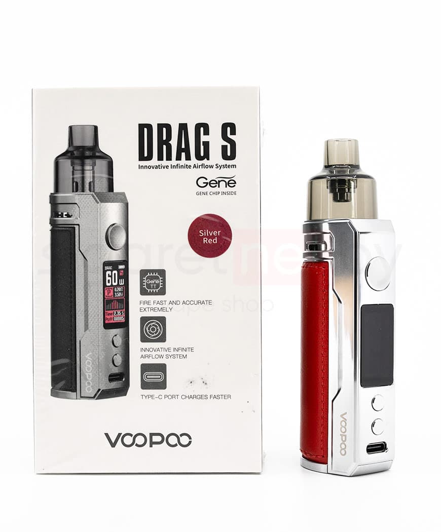 Стартовый комплект VOOPOO DRAG S 60W VW Pod  - 4,5 мл 2500 mAh ( Серебристо - Синий )