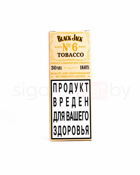 Жидкость BLACK JACK №6 30 мл ( 10 ± 1 мг ) ( LIGHTS ) ( Сладкий Табак )