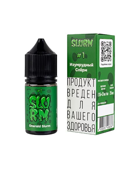 Жидкость SLURM - #1 Изумрудный Слёрм 25 мл ( 15 ± 3 мг ) ( Кислые Яблочные Леденцы )