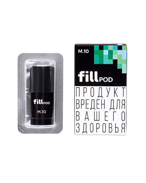 Одноразовый картридж с жидкостью для электронных систем курения fill POD - Мята ( M10 ) ( 1.8 мл. Крепость 17 ± 3 мг )