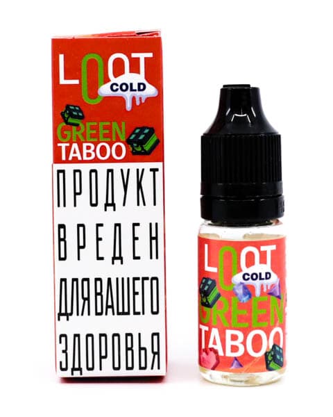 Жидкость Loot Cold SALT - Green Taboo 10 мл ( 15 ± 3 мг ) ( Зеленое Яблоко )