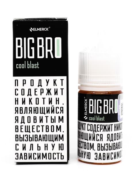 Жидкость ElMerck Big Bro SALT - Cool Blast 30 мл ( 17 ± 3 мг ) ( Яблочно-Виноградный Сок )