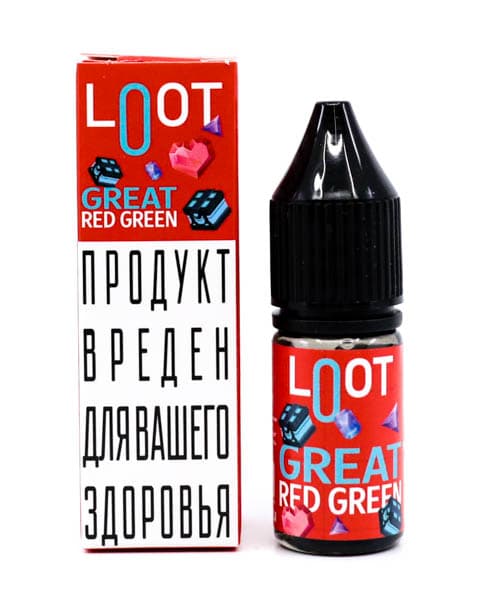 Жидкость Loot SALT - Great Red Green 10 мл ( 15 ± 3 мг ) ( Яблоко Гранат )