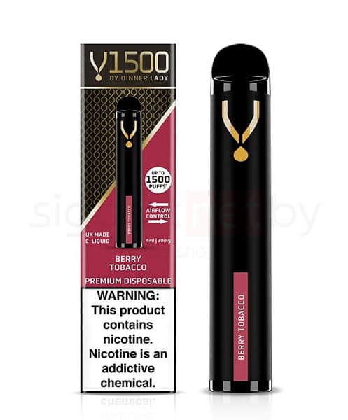 Электронная система курения ( одноразовая ) Dinner Lady 1500 - 650 mAh - Berry Tobacco ( 4 мл. Крепость 20 мг\ мл )
