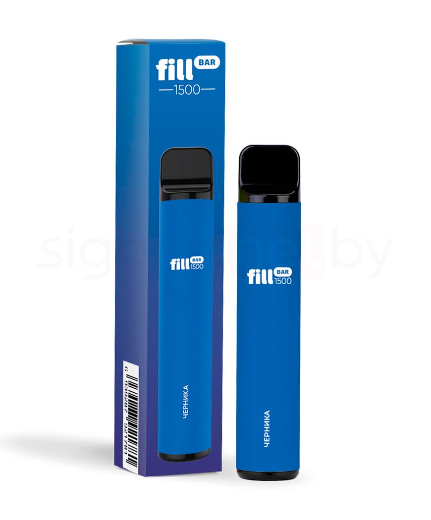 Электронная система курения ( одноразовая ) Fill Bar 1500 - 850 mAh - Черника ( 4,8 мл. Крепость 50 мг\ мл )