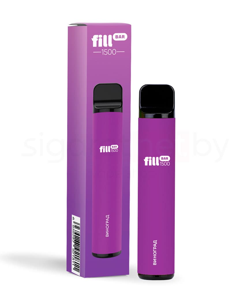 Электронная система курения ( одноразовая ) Fill Bar 1500 - 850 mAh - Виноград ( 4,8 мл. Крепость 50 мг\ мл )