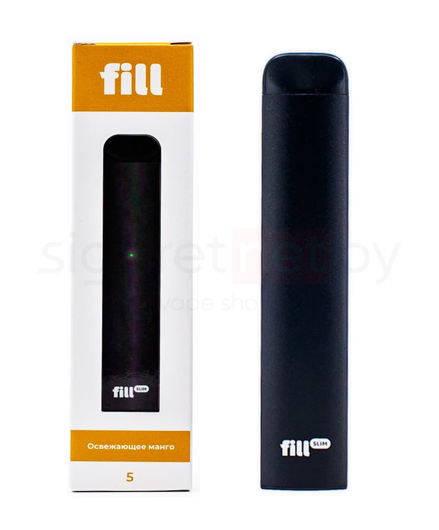 Одноразовая электронная сигарета FILL SLIM  - 280mAh ( 1,8 Ом \ 1,5 мл. ) Манго с Куллером ( крепость 50 мг. \ мл. )