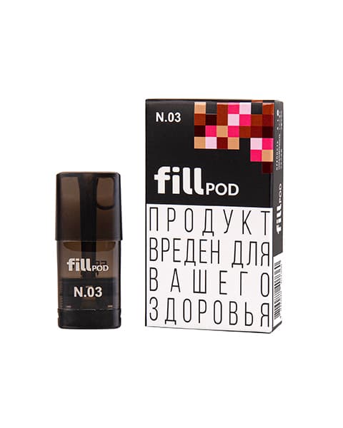 Одноразовый картридж с жидкостью для электронных систем курения fill POD - Кола с Вишней ( N03 ) ( 1.8 мл. Крепость 17 ± 3 мг )