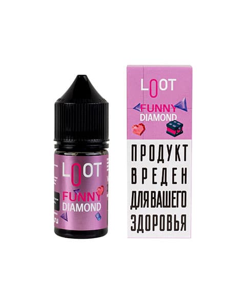Жидкость Loot SALT - Funny Diamond 25 мл ( 15 ± 3 мг ) ( Малина )