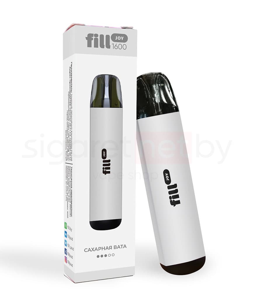 Электронная система курения ( одноразовая ) Fill JOY 1600 - 800 mAh - Сахарная Вата ( 4 мл. Крепость 30 мг\ мл )