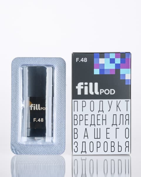 Одноразовый картридж с жидкостью для электронных систем курения fill POD - Ледяная Черника ( F48 ) ( 1.8 мл. Крепость 17 ± 3 мг )