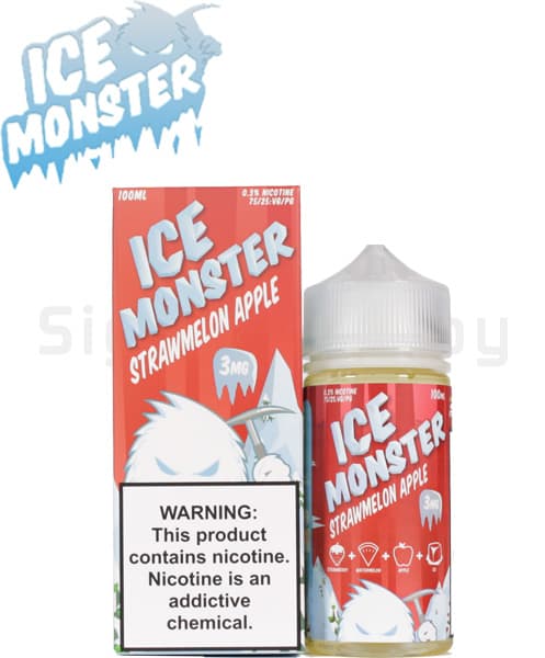 Жидкость Monster - Ice - StrawMelon Apple ( Cочетает дыни, клубники, яблока и ментола ) 100мл ( 3 )