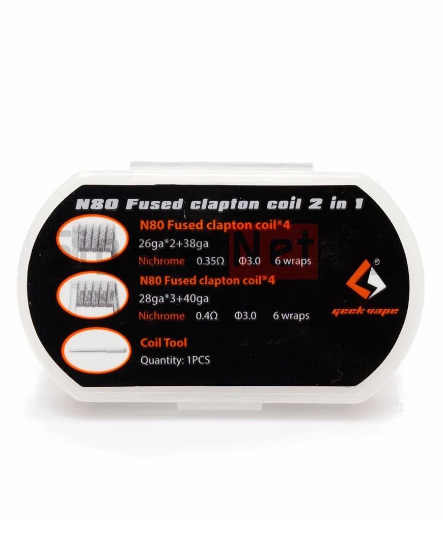 Готовая спираль 8 шт GeekVape N80 Fused Clapton Coil