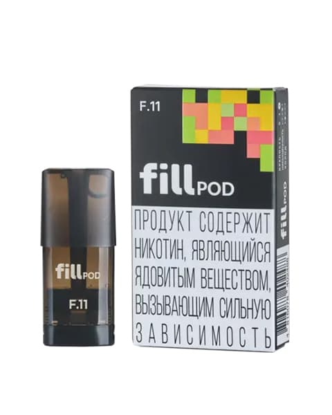 Одноразовый картридж с жидкостью для электронных систем курения fill POD - Яблоко Персик ( F11 ) ( 1.8 мл. Крепость 17 ± 3 мг )