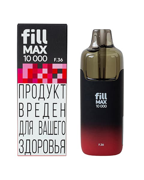 Одноразка fill MAX 10000 - 650 mAh - Клубника Малина Вишня ( F36 ) ( 10 мл. Крепость 17 ± 3 мг\ мл )
