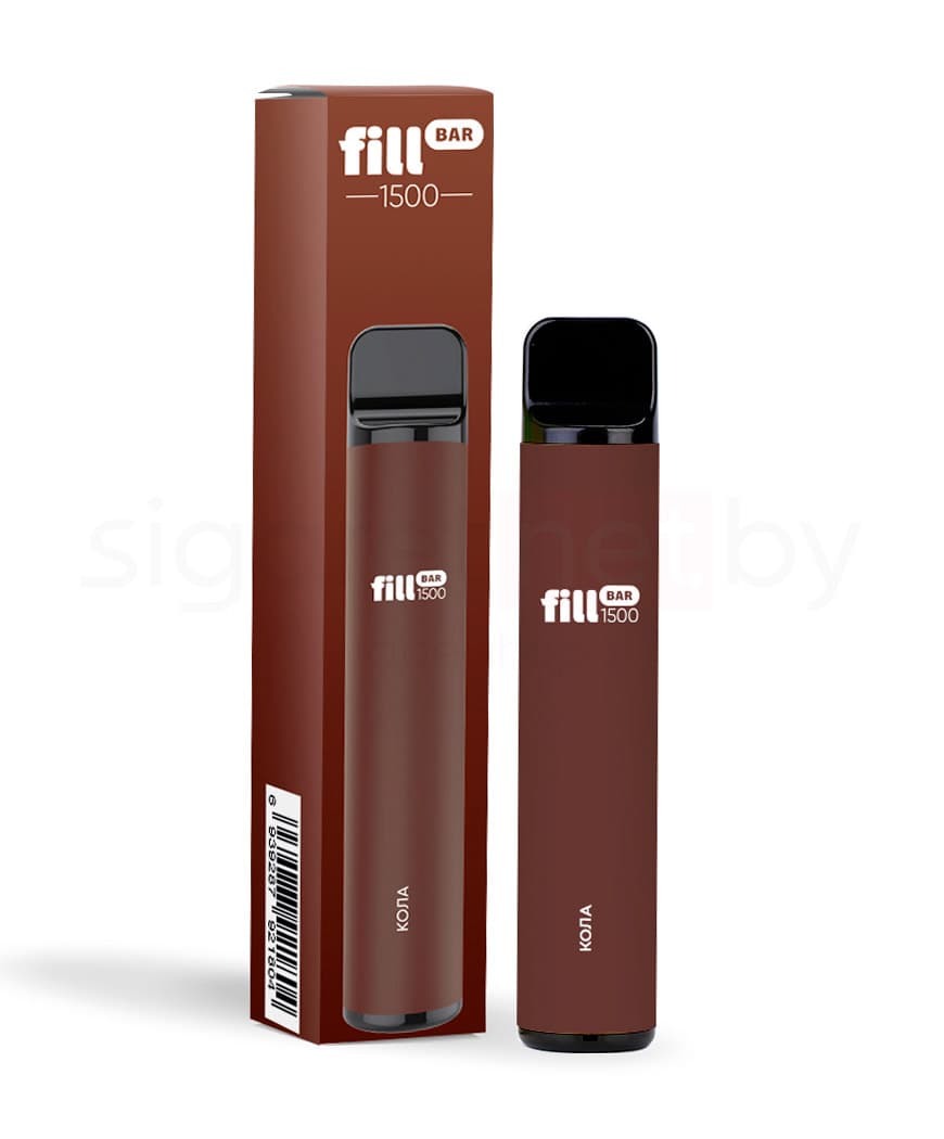 Электронная система курения ( одноразовая ) Fill Bar 1500 - 850 mAh - Кола ( 4,8 мл. Крепость 50 мг\ мл )