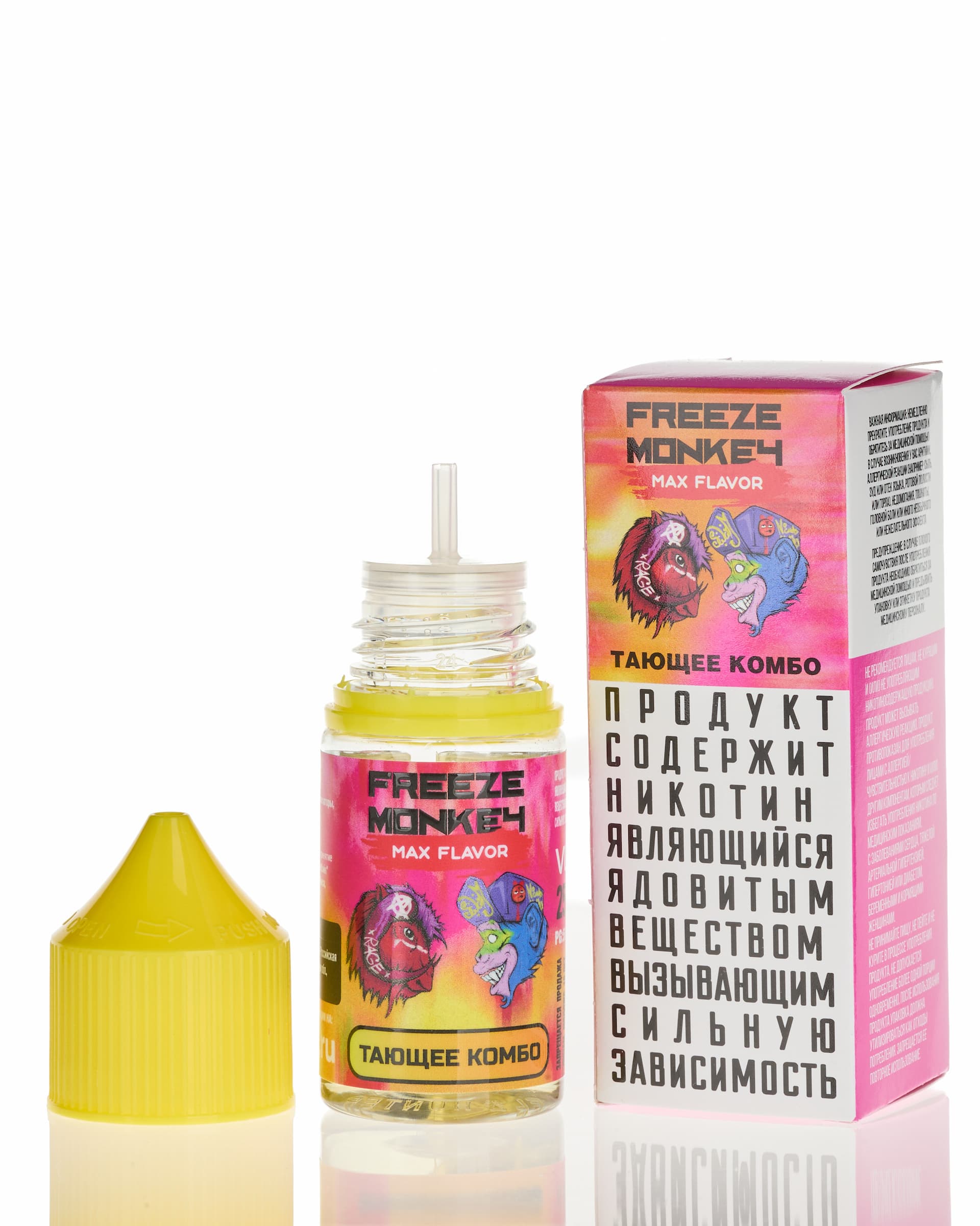 Жидкость Freeze Monkey MAX FLAVOR SALT - Тающее Комбо 25 мл ( 15 ± 3 мг ) ( Желтое Манго с Малиной )