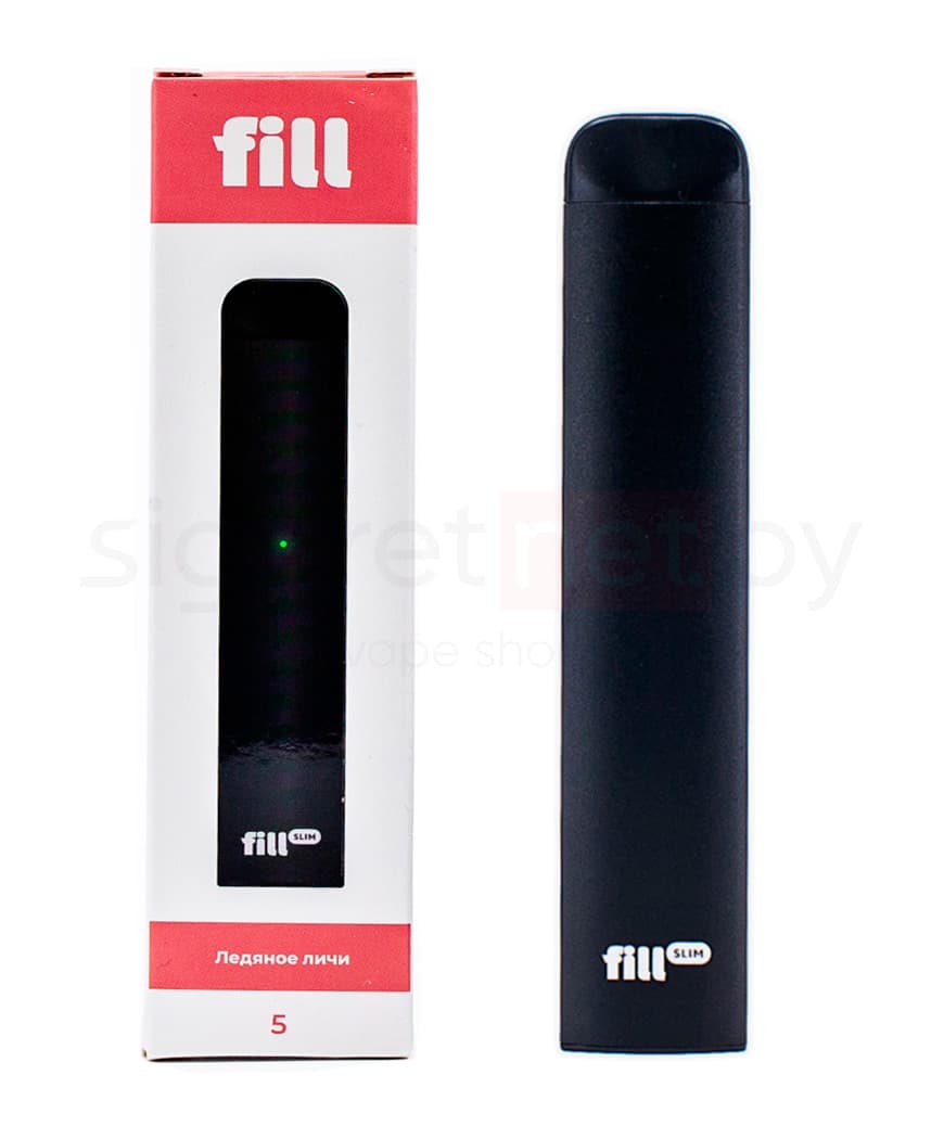 Одноразовая электронная сигарета FILL SLIM  - 280mAh ( 1,8 Ом \ 1,5 мл. ) Ледяной Личи ( крепость 50 мг. \ мл. )