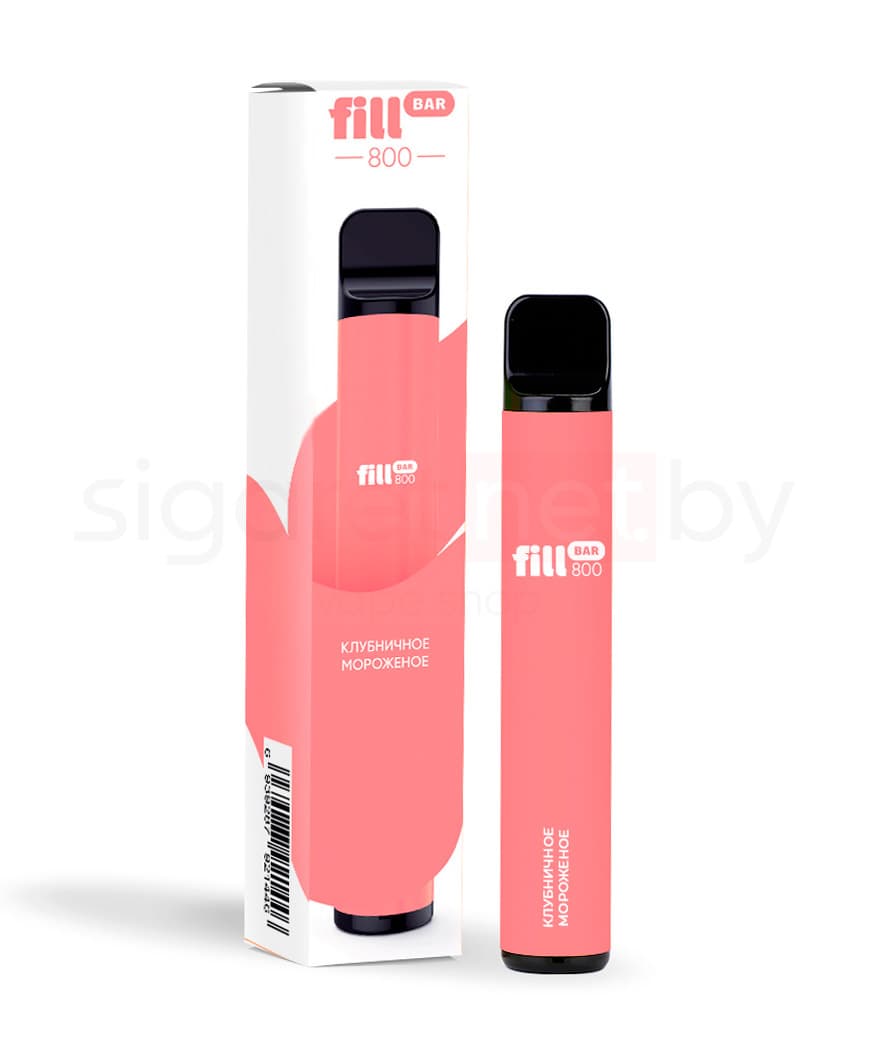 Электронная система курения ( одноразовая ) Fill Bar 800 - 550 mAh - Клубничное Мороженое ( 3,2 мл. Крепость 50 мг\ мл )
