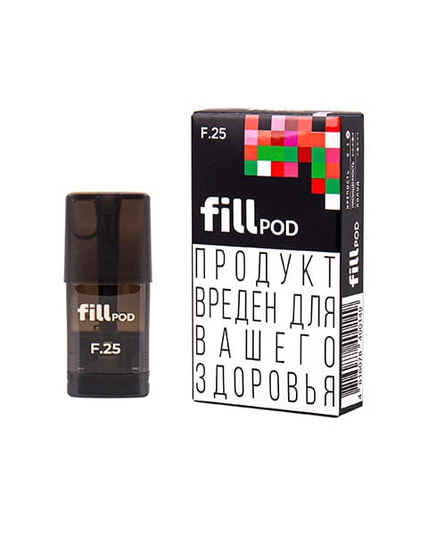 Одноразовый картридж с жидкостью для электронных систем курения fill POD - Арбуз с Клубникой ( F25 ) ( 1.8 мл. Крепость 17 ± 3 мг )