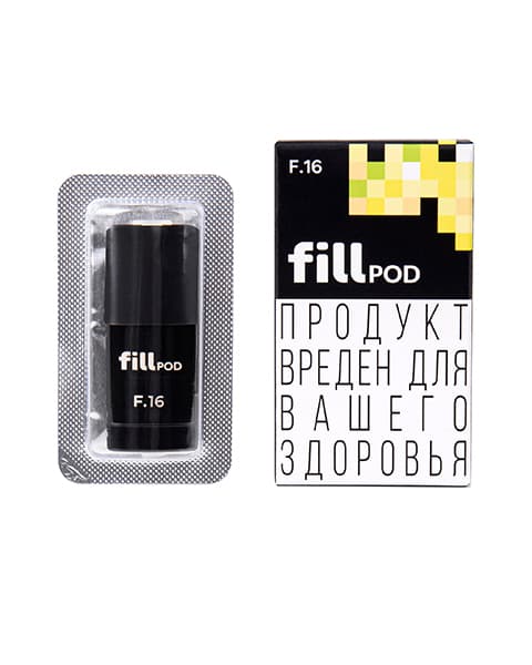 Одноразовый картридж с жидкостью для электронных систем курения fill POD - Ананас ( F16 ) ( 1.8 мл. Крепость 17 ± 3 мг )
