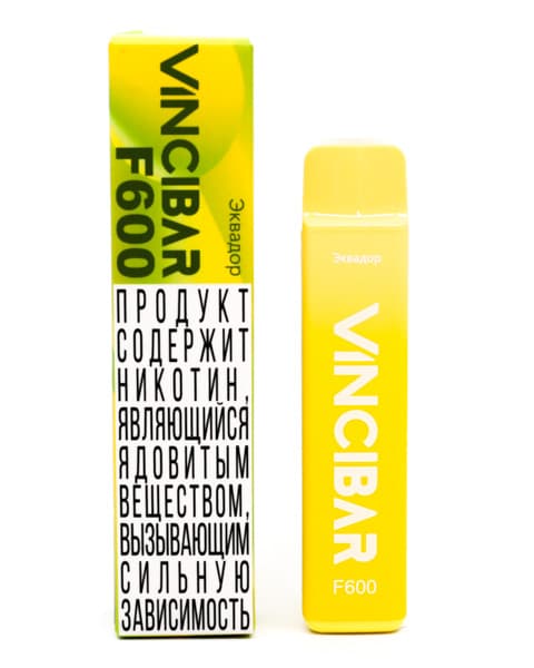 Электронная система курения ( одноразовая ) Vinci Bar F600 - 400 mAh - Ледяной Банан ( Эквадор ) ( 2 мл. Крепость 17 ± 3 мг\ мл )