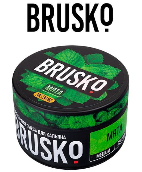 Бестабачная смесь для кальянов BRUSKO ( Мята ) 250 г ( MEDIUM )