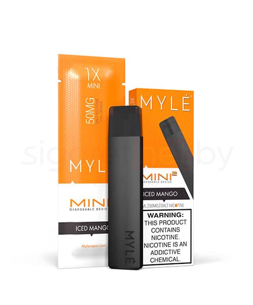 Одноразовая электронная сигарета MYLE Mini 2 ( Ледяная Манго ) крепость 50 мг. ( ~240 затяжек приблизительно )