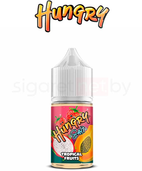 Жидкость HUNGRY SALT - Tropical Fruits ( Освежающий Тропический Вкус Папайи, Клубники и Драгонфрута ) 30 мл ( 20 мг )