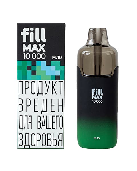 Одноразка fill MAX 10000 - 650 mAh - Мята ( M10 ) ( 10 мл. Крепость 17 ± 3 мг\ мл )