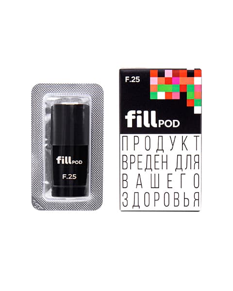 Одноразовый картридж с жидкостью для электронных систем курения fill POD - Арбуз с Клубникой ( F25 ) ( 1.8 мл. Крепость 17 ± 3 мг )