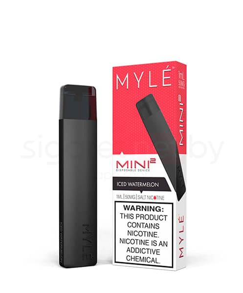 Одноразовая электронная сигарета MYLE Mini 2 ( Ледяной Арбуз ) крепость 50 мг. ( ~240 затяжек приблизительно )