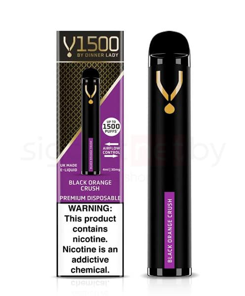 Электронная система курения ( одноразовая ) Dinner Lady 1500 - 650 mAh - Black Orange Crush ( 4 мл. Крепость 20 мг\ мл )