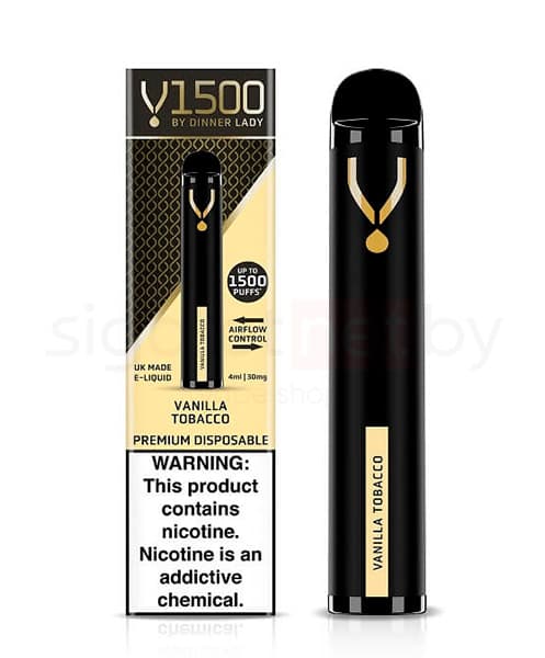 Электронная система курения ( одноразовая ) Dinner Lady 1500 - 650 mAh - Vanilla Tobacco ( 4 мл. Крепость 20 мг\ мл )