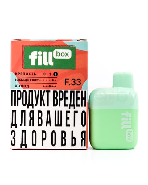 Электронная система курения ( одноразовая ) fill Box - 400 mAh - Клубника Киви ( F33 ) ( 2 мл. Крепость 17 ± 3 мг\ мл )