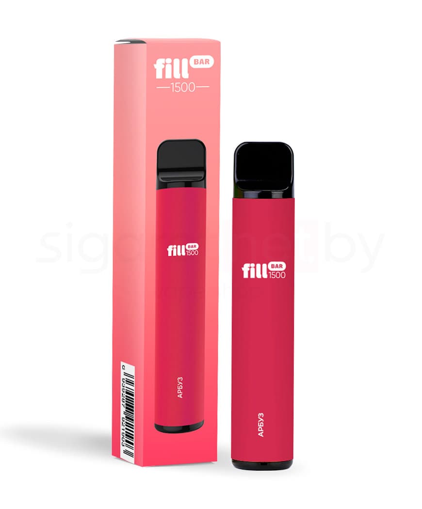 Электронная система курения ( одноразовая ) Fill Bar 1500 - 850 mAh - Арбуз ( 4,8 мл. Крепость 50 мг\ мл )