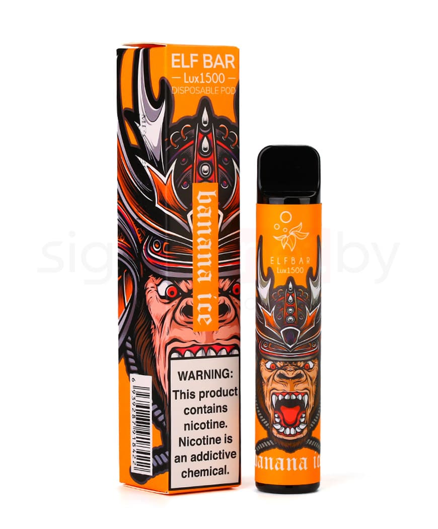 Одноразовая электронная сигарета Elf Bar Lux 850mAh - Ледяной Банан ( 4,8 мл. Крепость 50 мг\ мл )