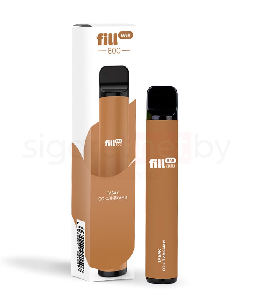 Электронная система курения ( одноразовая ) Fill Bar 800 - 550 mAh - Табак со Сливками ( 3,2 мл. Крепость 50 мг\ мл )