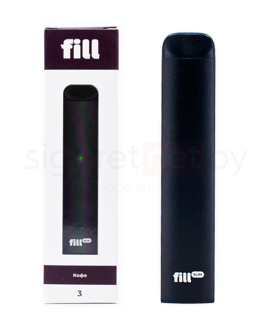 Одноразовая электронная сигарета FILL SLIM  - 280mAh ( 1,8 Ом \ 1,5 мл. ) Кофе ( крепость 30 мг. \ мл. )