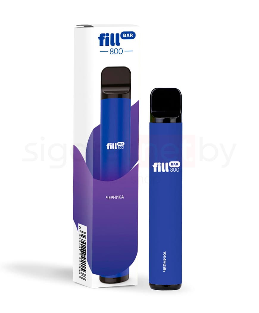 Электронная система курения ( одноразовая ) Fill Bar 800 - 550 mAh - Черника ( 3,2 мл. Крепость 50 мг\ мл )