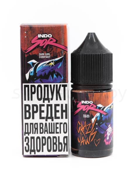 Жидкость INDO SOR SALT - Crazy Jaws 30 мл  ( 12 ± 2 мг ) ( Клюква Ежевика )