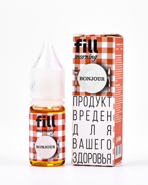 Жидкость fill morning - Bonjour 10 мл ( 17 ± 3 мг ) ( Круассан с Карамелью )