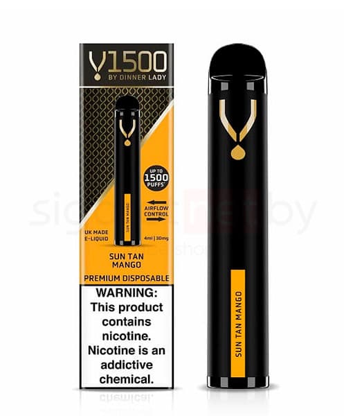 Электронная система курения ( одноразовая ) Dinner Lady 1500 - 650 mAh - Sun Tan Mango ( 4 мл. Крепость 20 мг\ мл )