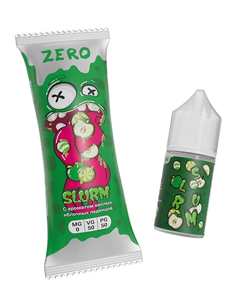 Жидкость Slurm Zero - Acid Apple 27 мл ( 0 мг ) ( Кислые Яблочные Леденцы )