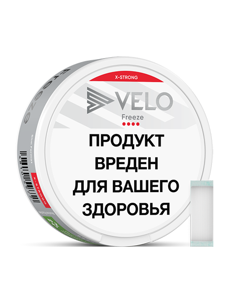 Никотиновые паучи VELO Freeze X-Strong ( 9 ± 2 мг ) ( Морозная мята )